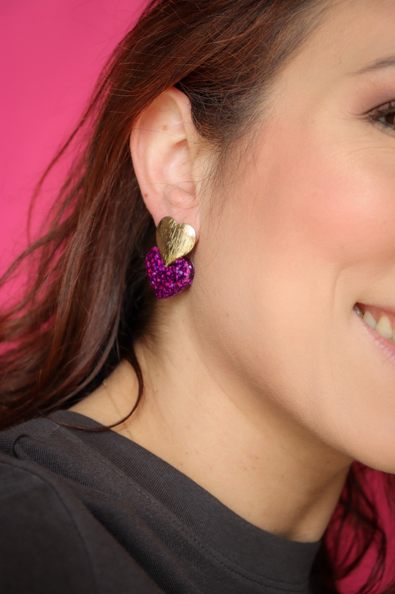 Boucles d'oreilles Caroline deep violet