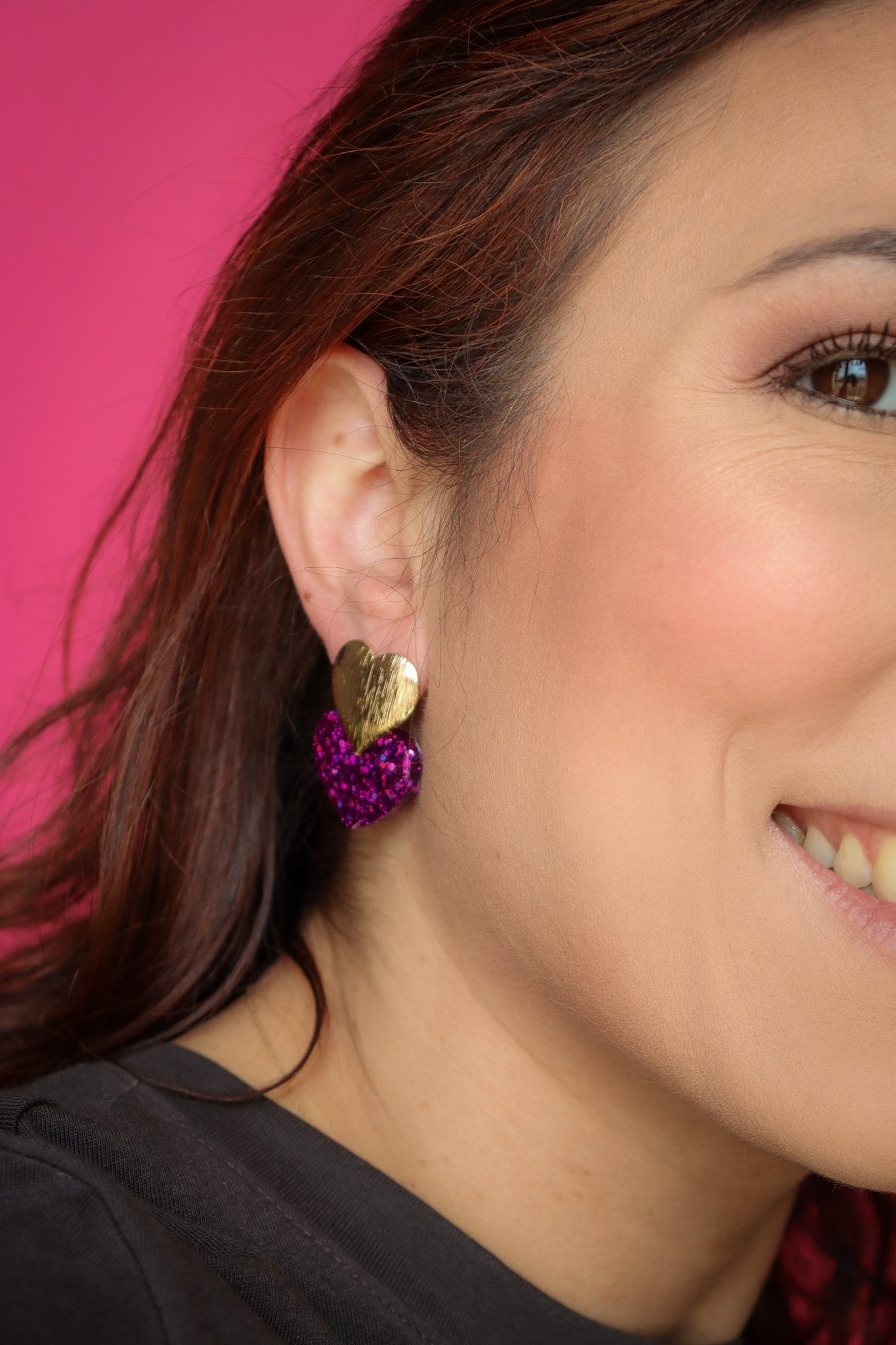 Boucles d'oreilles Caroline deep violet
