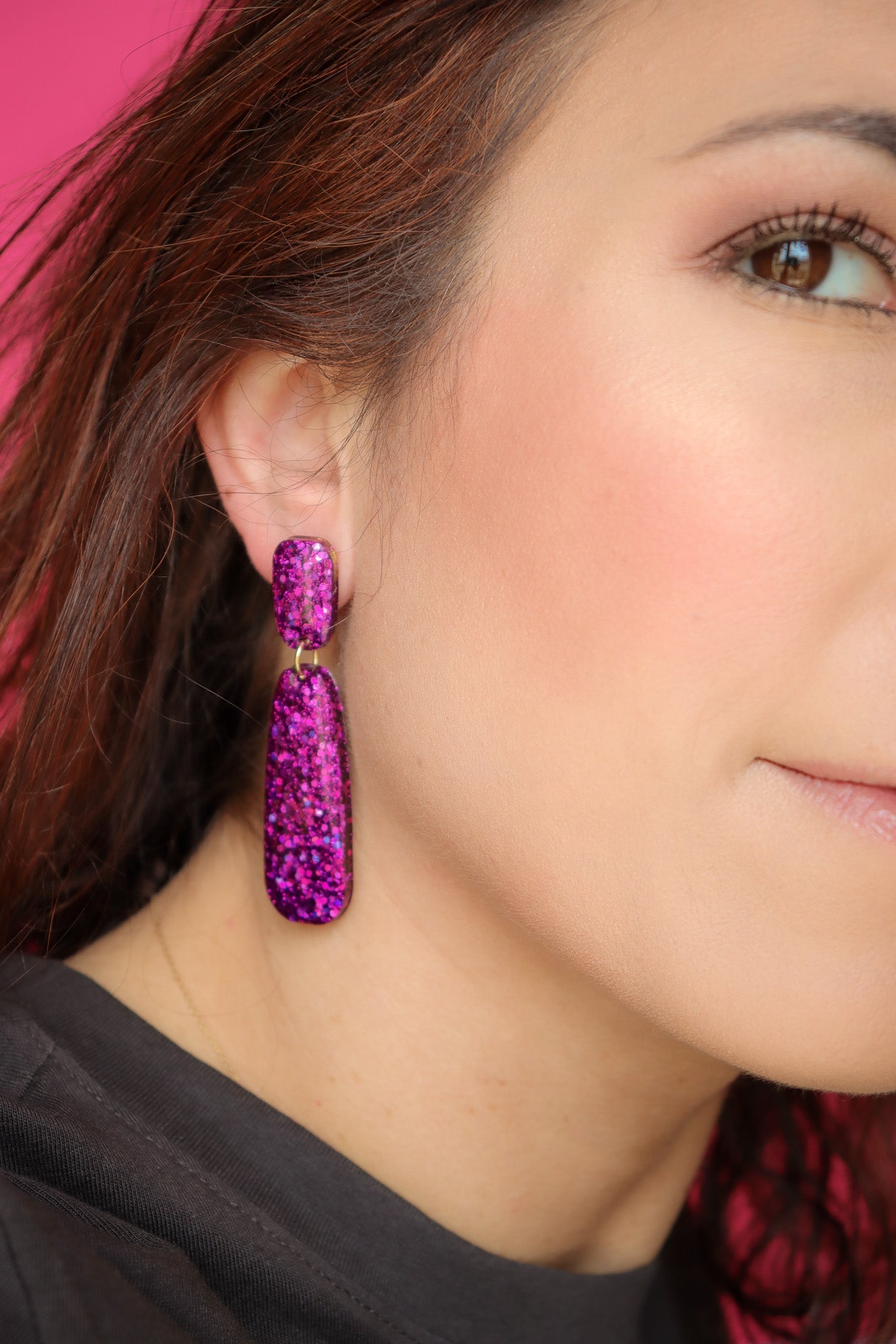 Boucles d'oreilles Gwen Résine Pailletée