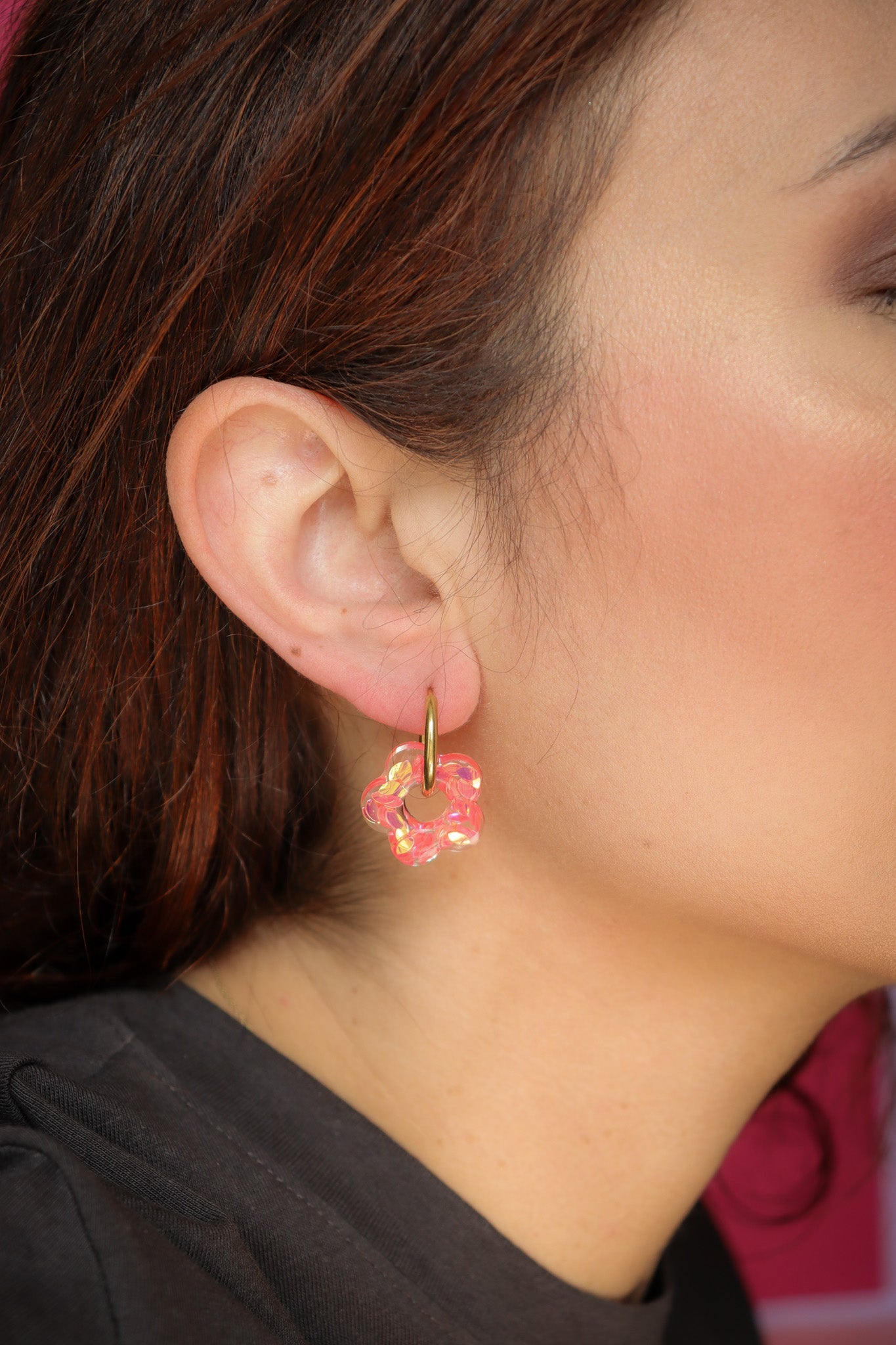 Boucles d'oreilles Isabelle L Pétales oranges