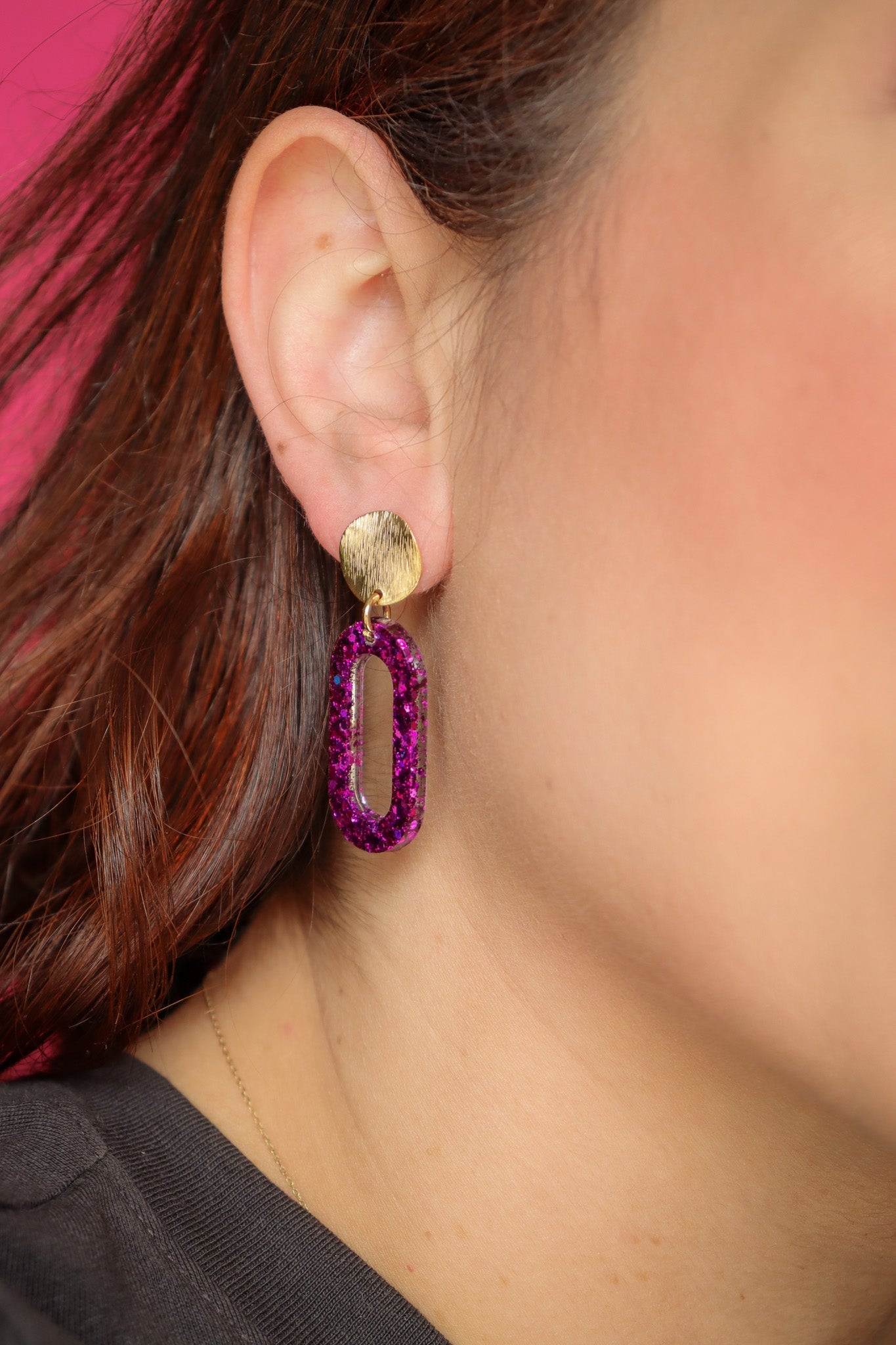 Boucles d'oreilles Marie deep violet